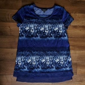 Simply Vera Vera Wang Blue Tie Dye Short Sleeve Tee Size XS